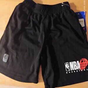 Kids NBA Basketball Shorts with Black Logo Graphic in Size 8